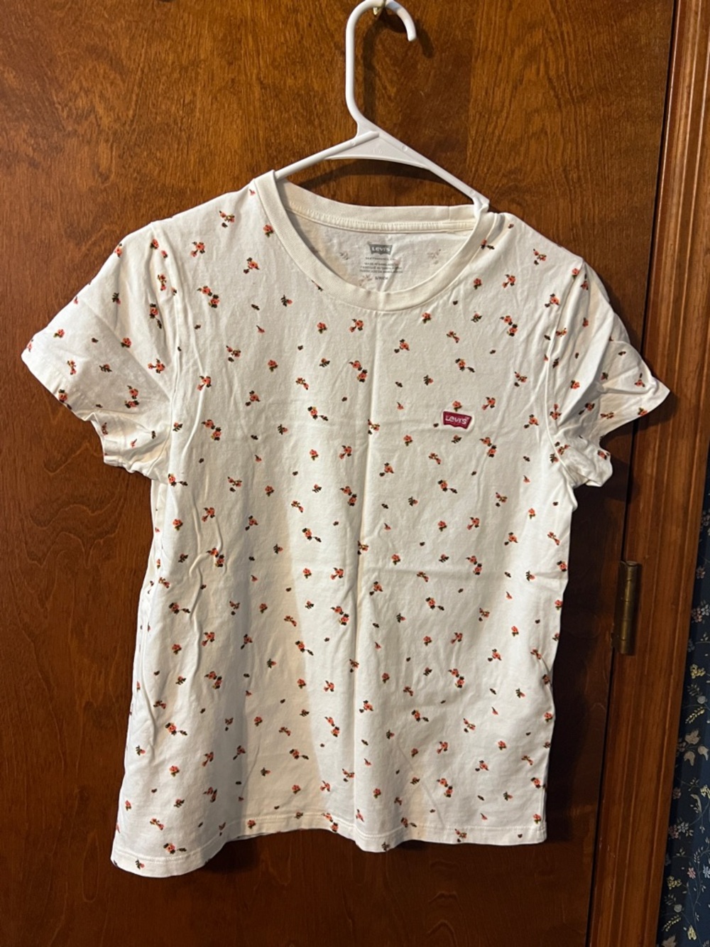 Levi's White Tee with Red Cherry Print